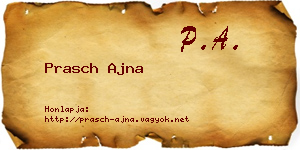 Prasch Ajna névjegykártya